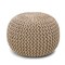Edge Collections-18"x14"-Handcrafted Round Pouf for Versatile Seating-1 pcs